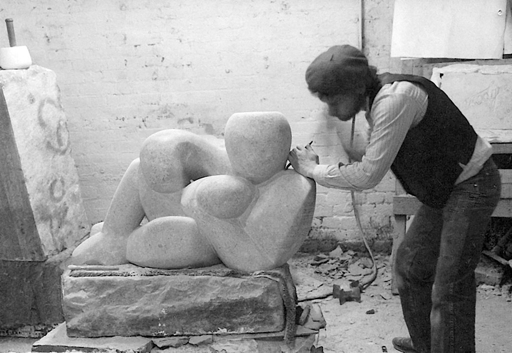 The artist in his Hoxton studio, London 1984